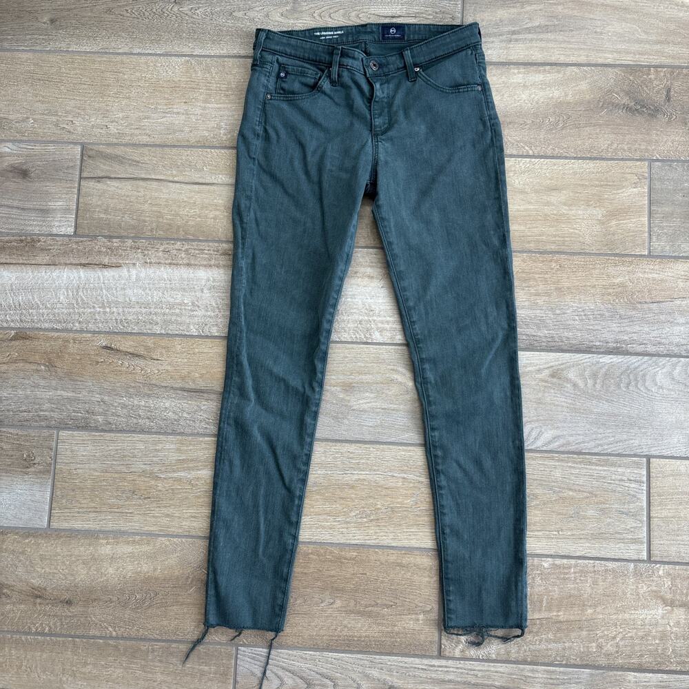 AG Adriano Goldschmied Women's Size 28R Jeans Olive‎ Green Legging Ankle Skinny